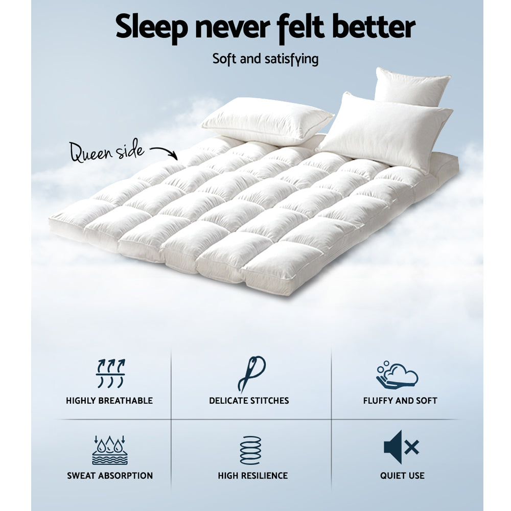 NNEDSZ Queen Mattress Topper Bamboo Fibre Pillowtop Protector
