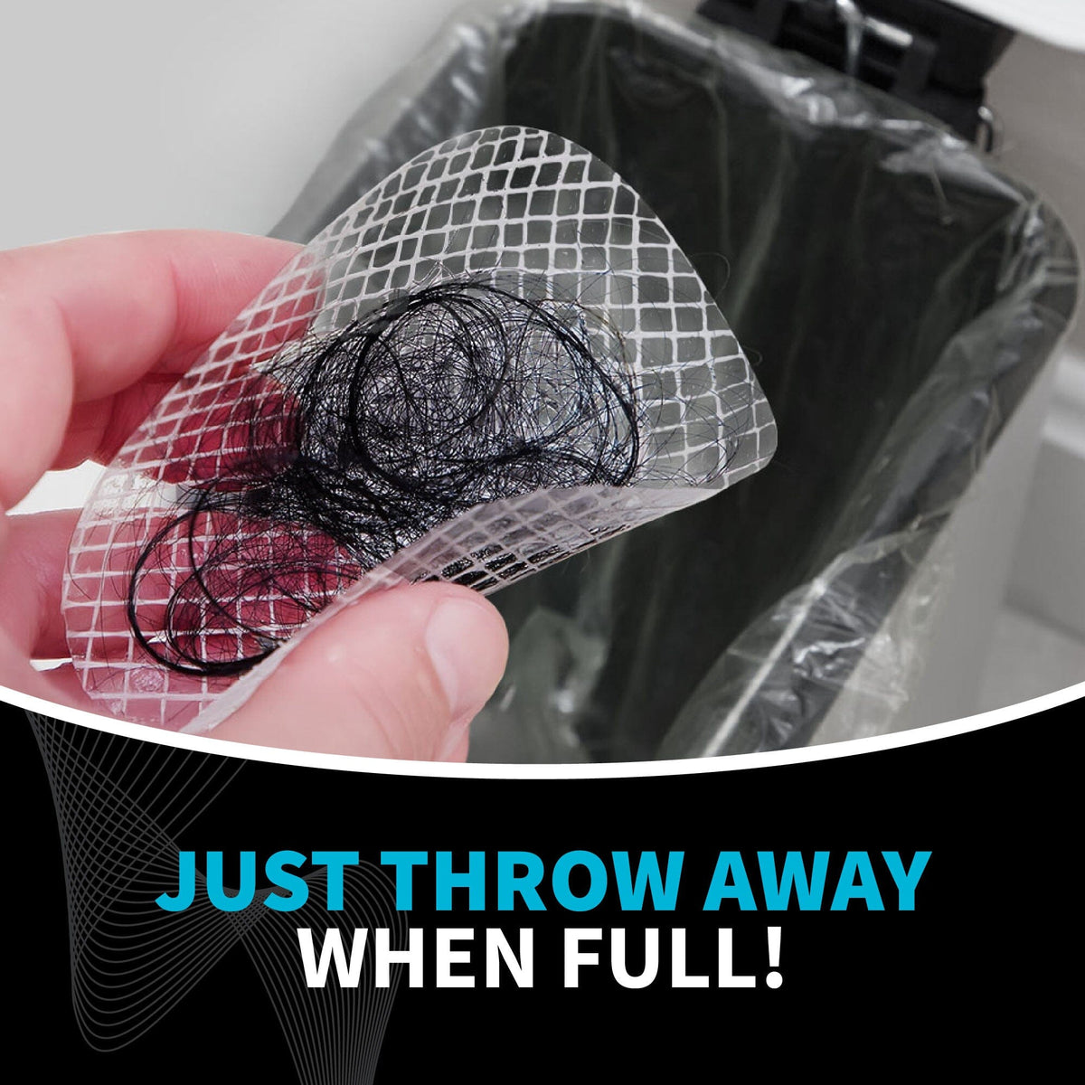 TubShroom Toss 26pk Disposable Drain Covers - Hair Catcher Mesh Sticker Strainers for Shower Bathtub and Bathroom Sink Drains