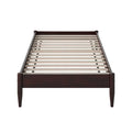 Twin XL Size Solid Hardwood Victorian Style Espresso Platform Bed