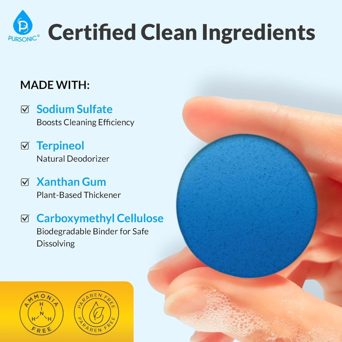 Automatic Toilet Bowl Cleaner Tablets Blue Gel Toilet Tank Cleaners, Septic-Safe Hard Water Ring Stain Remover, Smell Eliminator Heavy Duty Toilet Cleaning & Deodorizer, Fresh Scent - 48 Tabs