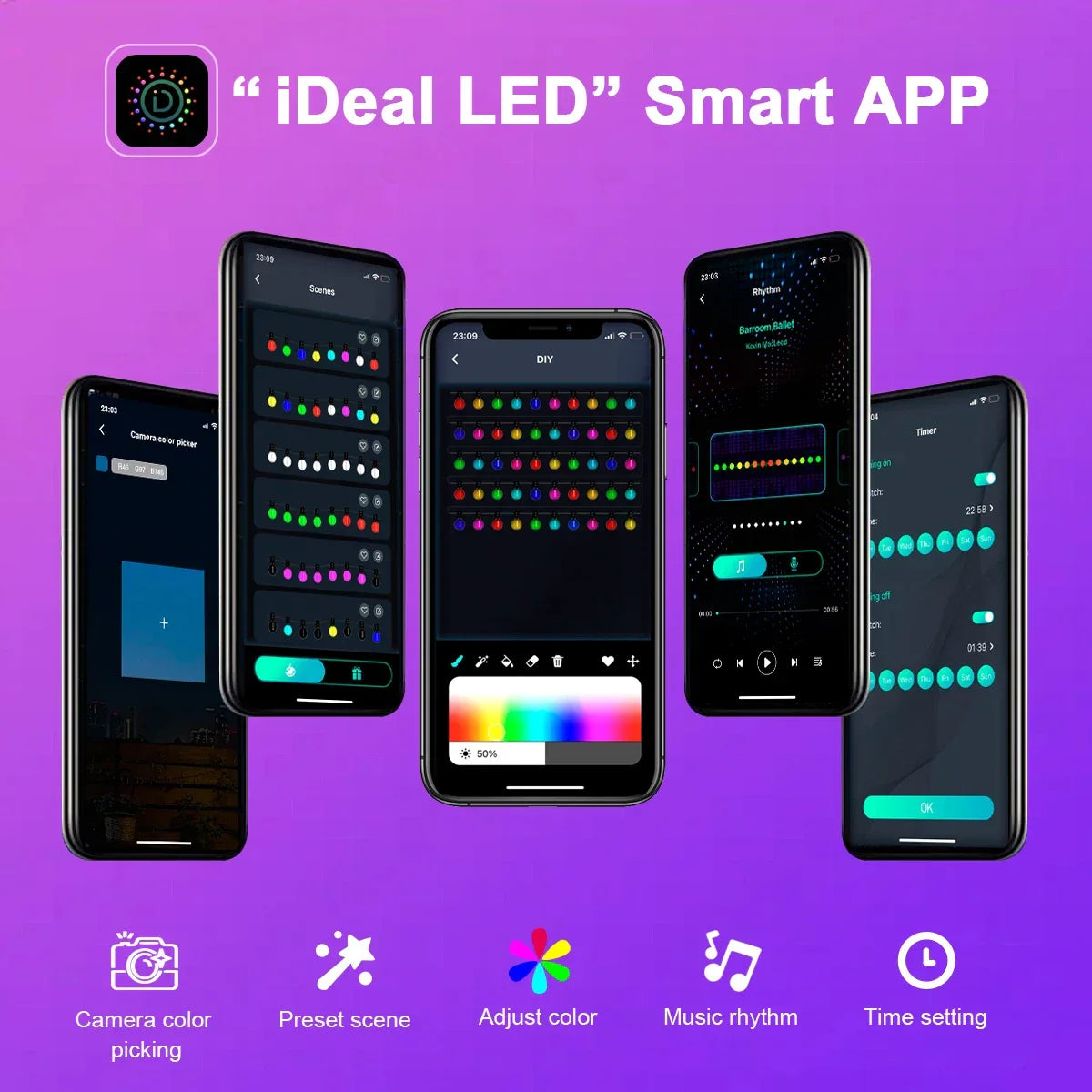 USB Bluetooth LED String Lights
