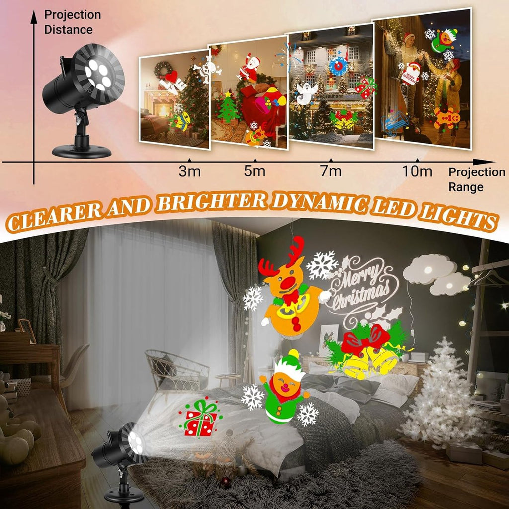 IP65 Waterproof LED Projection Lamp for Halloween & Christmas Decorations