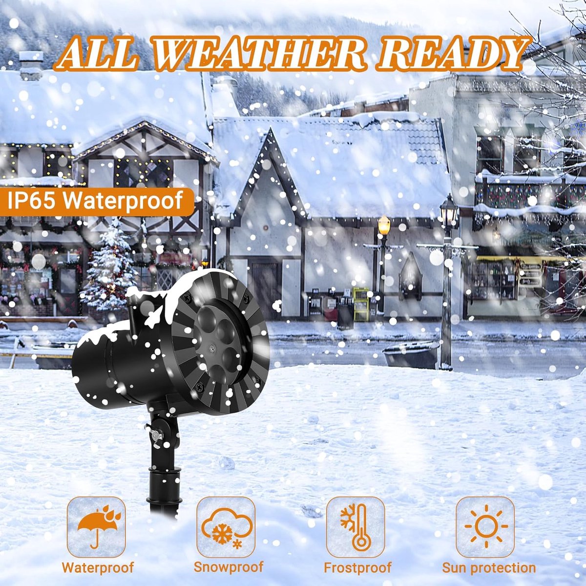 IP65 Waterproof LED Projection Lamp for Halloween & Christmas Decorations