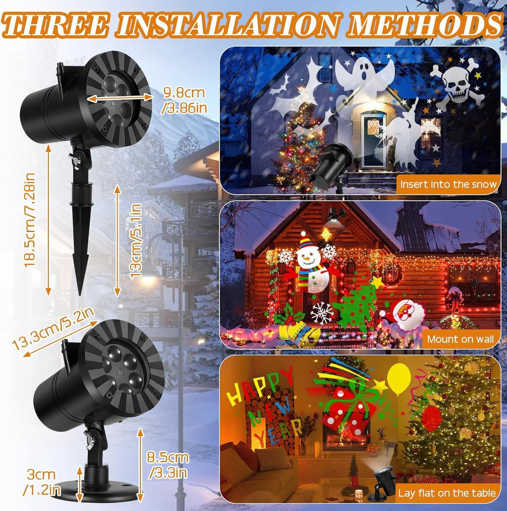 IP65 Waterproof LED Projection Lamp for Halloween & Christmas Decorations