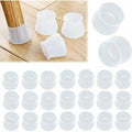 24 Pack Clear Silicone Chair Leg Caps, Non-Slip Floor Protectors for Tables and Chairs with Round Legs, Fits 28-45 mm