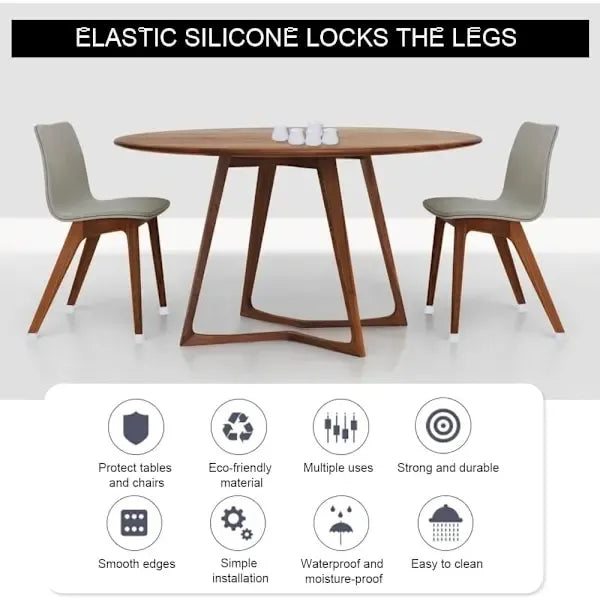 24 Pack Clear Silicone Chair Leg Caps, Non-Slip Floor Protectors for Tables and Chairs with Round Legs, Fits 28-45 mm