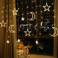 LEDs Curtain Lights, Fairy String Lights Moons and Stars LED Night Light for Home Decoration Party Star Moon Ramadan String Lights