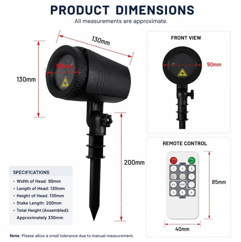 Outdoor Waterproof Red Green Laser Projector Light, Multi Pattern Christmas Halloween Yard Lamp
