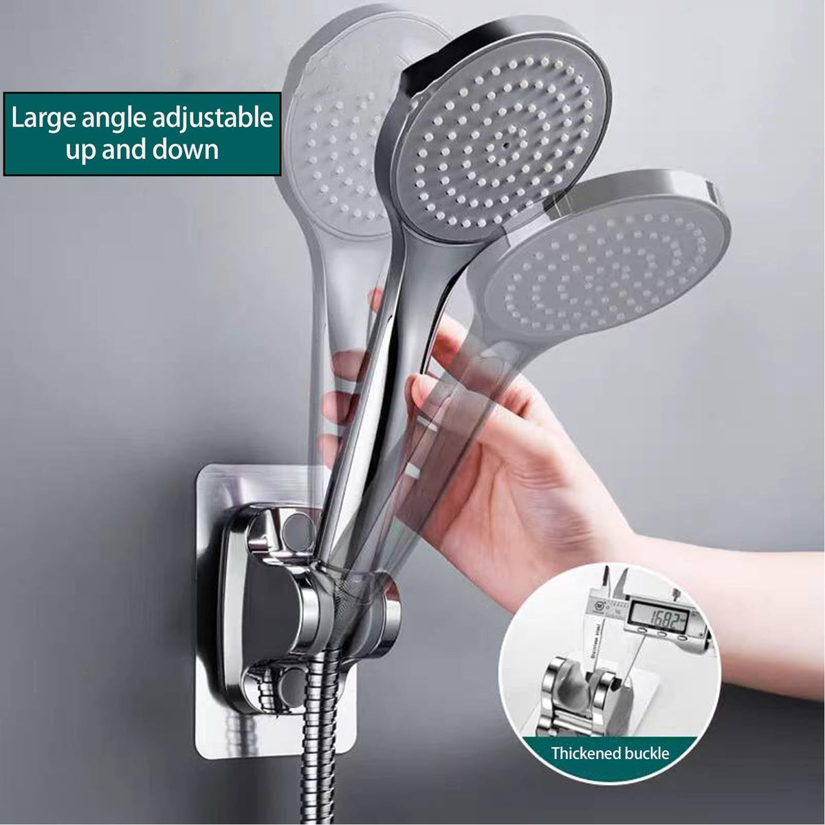 Shower Holder Adjustable Shower Wand Holder, for Shower Kids Shower Bathroom Shower Self Adhesive Shower Head Holder