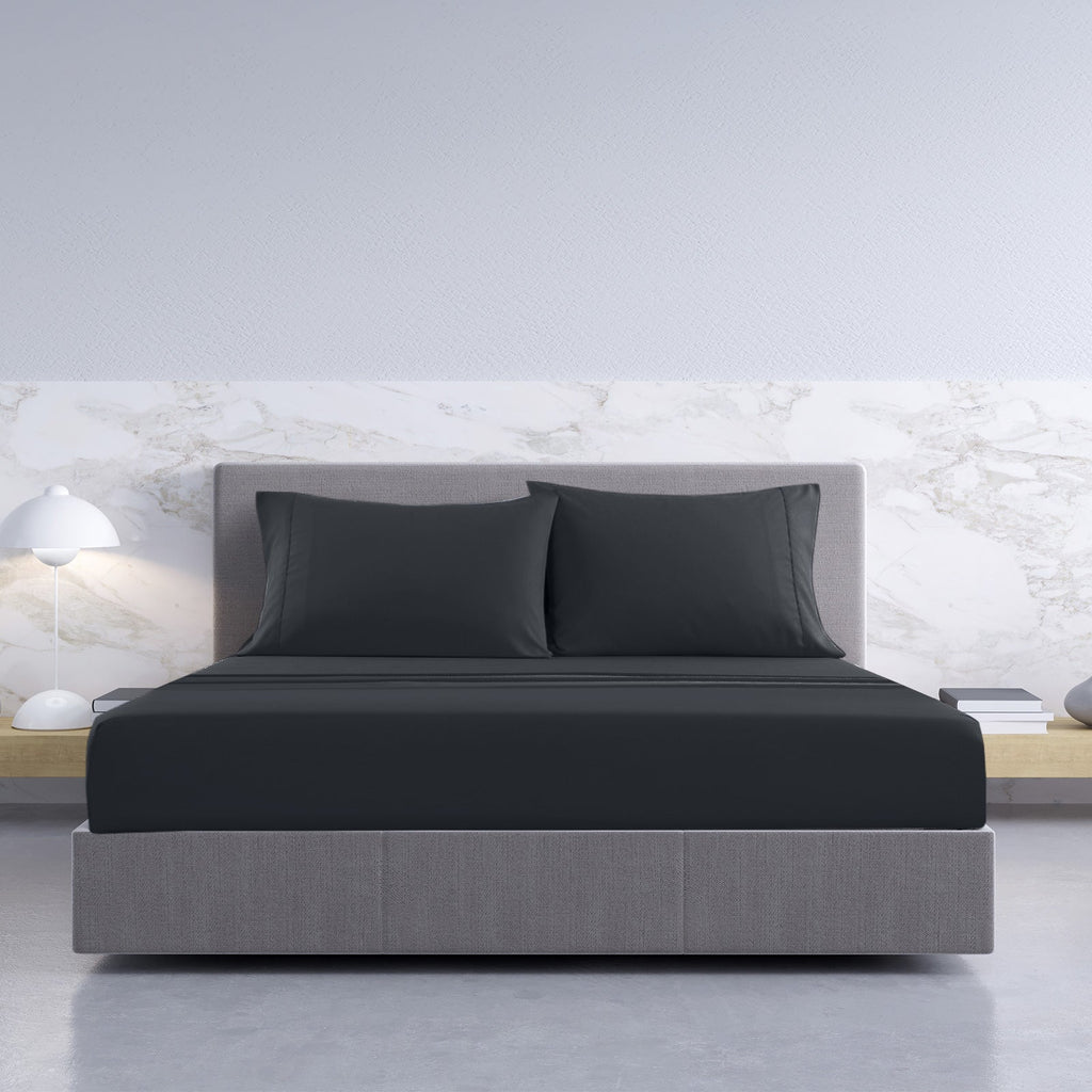NNEDSZ Comfort 1000TC Hotel Grade Bamboo Cotton Sheets Pillowcases Set Ultrasoft Queen Charcoal