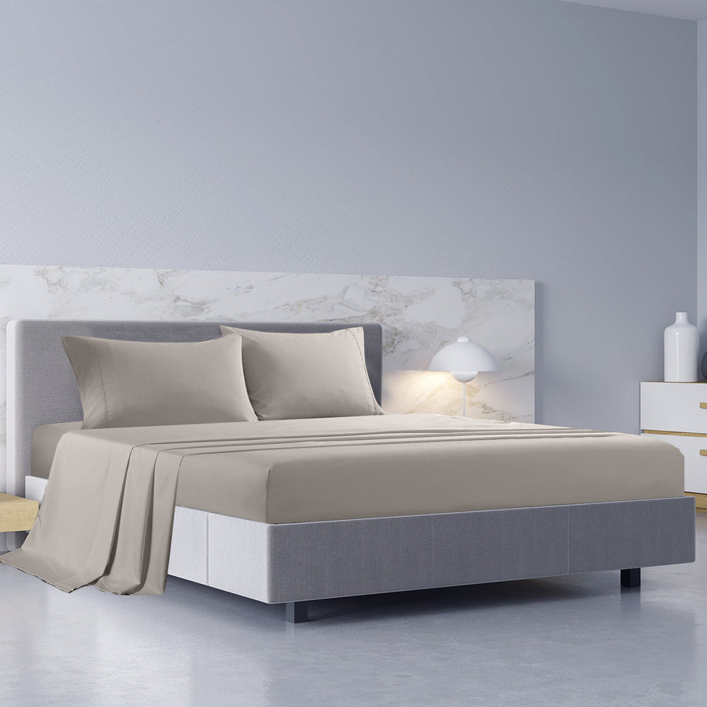 NNEDSZ Comfort 1000TC Hotel Grade Bamboo Cotton Sheets Pillowcases Set Ultrasoft Queen Dove