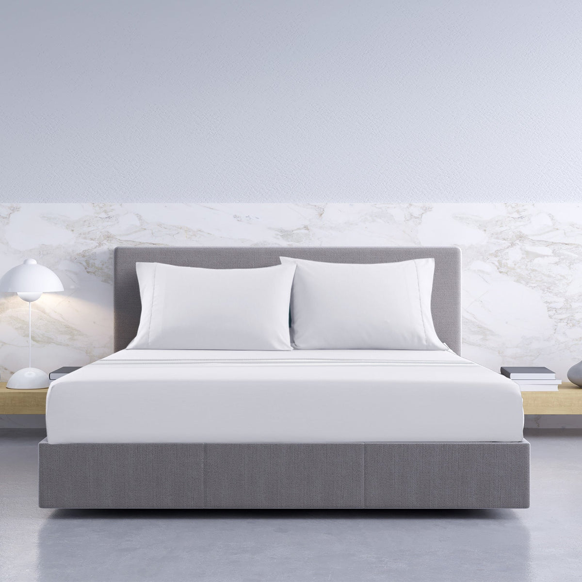 NNEDSZ Comfort 1000TC Hotel Grade Bamboo Cotton Sheets Pillowcases Set Ultrasoft King White