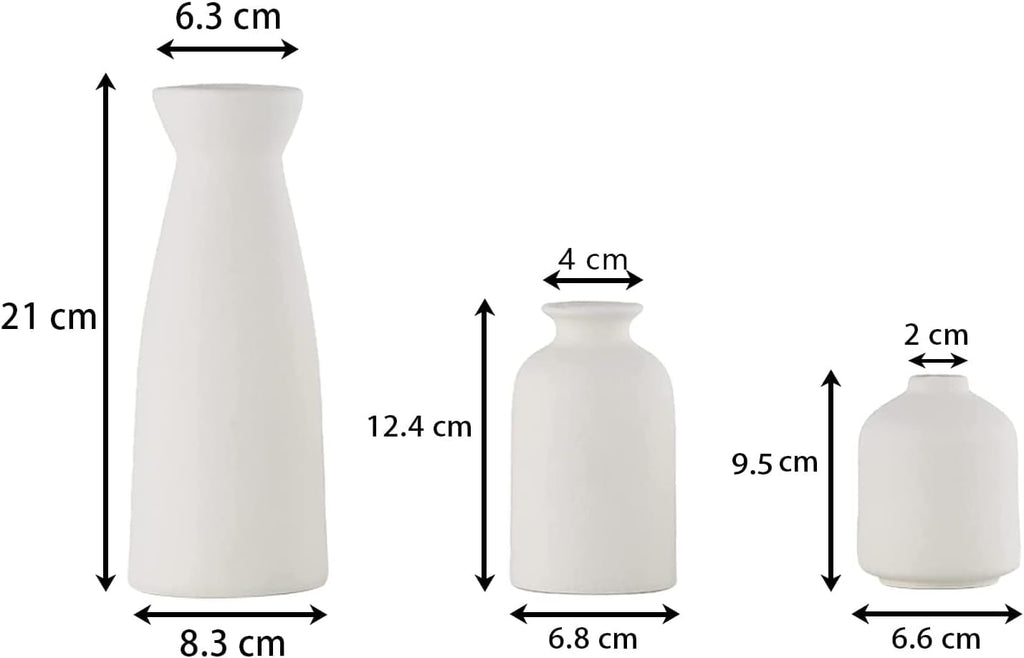 NNEDSZ Ceramic Set of 3 Modern White Vases for Home D�cor