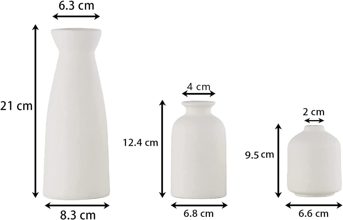 NNEDSZ Ceramic Set of 3 Modern White Vases for Home D�cor