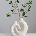NNEDSZ Ceramic Set of 2 Creative White Vases for Home Decor