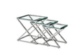 NNEDSZ Set of 3 Silver Side Table - Clear Glass