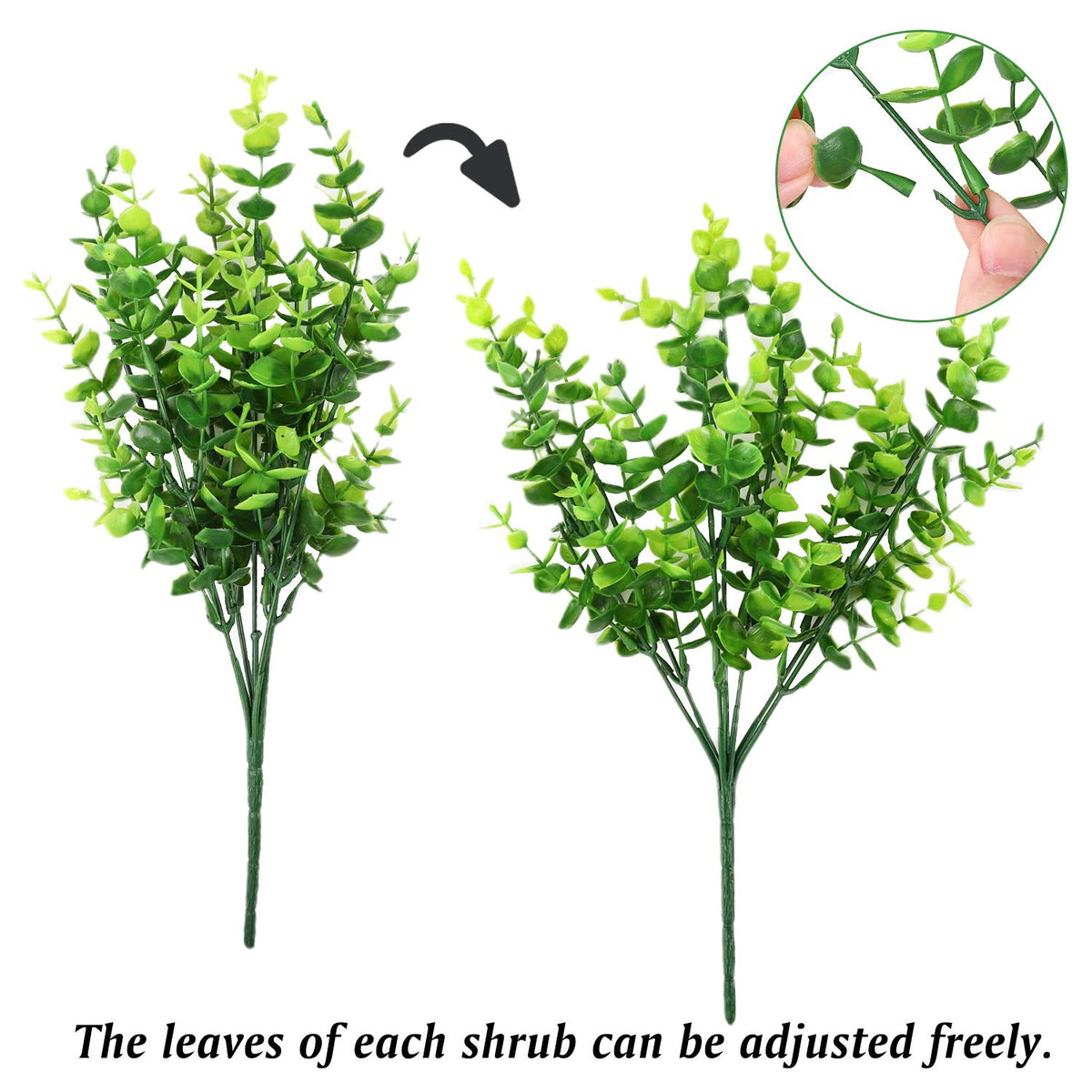 NNEDSZ 2 Pack Fake Plants Faux Artificial Eucalyptus Plants Home Garden Window Office Wedding Decoration