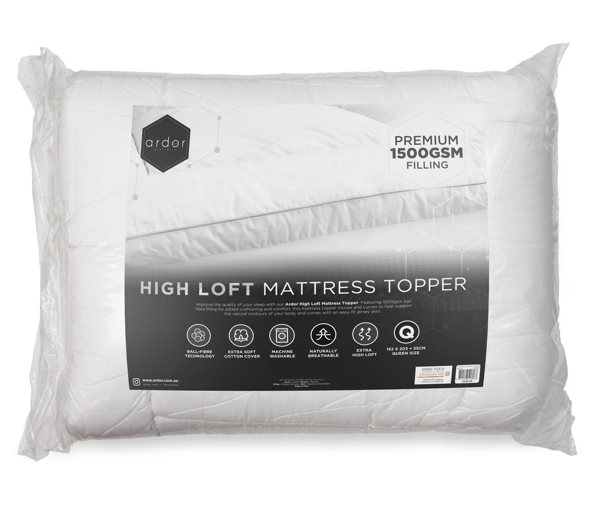 NNEDSZ 1500GSM Ball fibre MATTRESS TOPPER - DOUBLE