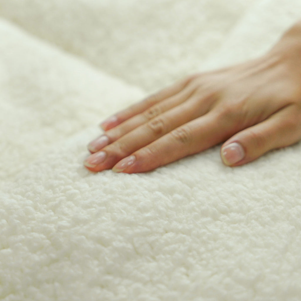 NNEDSZ 1600GSM Sherpa Winter Mattress Topper King
