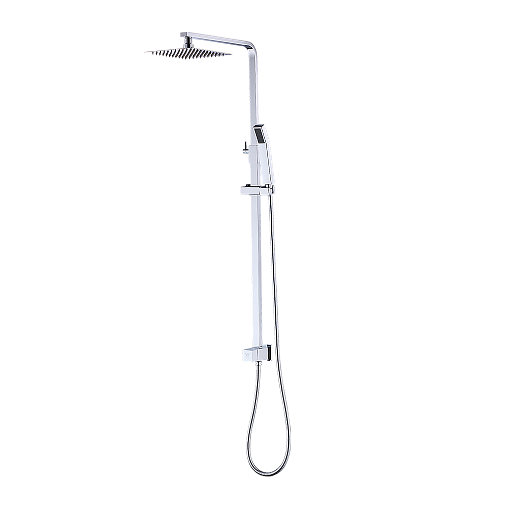 NNEDSZ WELS 8" Rain Shower Head Set Square Dual Heads Faucet High Pressure With Mixer
