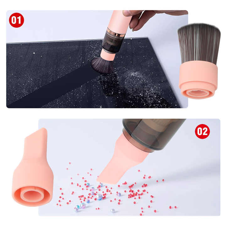 NNEDSZ Blue Mini Portable Wireless Dust Vacuum Cleaner, Powerful and Long-Lasting Handheld Vacuum for Makeup Tables, Powder, and Dust