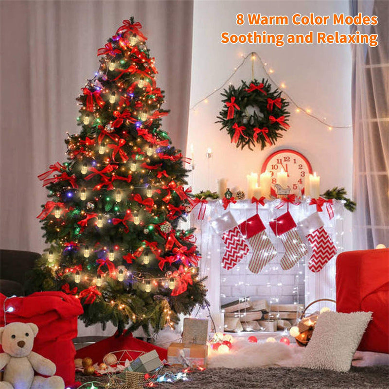 NNEDSZ Warm white Solar Powered Crystal Bubble String Lights - Waterproof Outdoor Decorative Lights