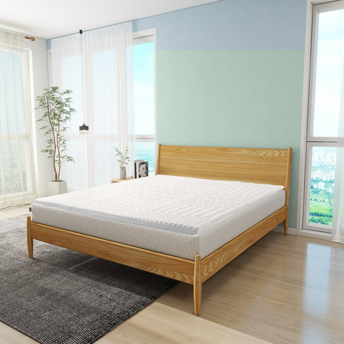 NNEDSZ 6cm Memory Foam Mattress Topper with Bamboo Cover - King