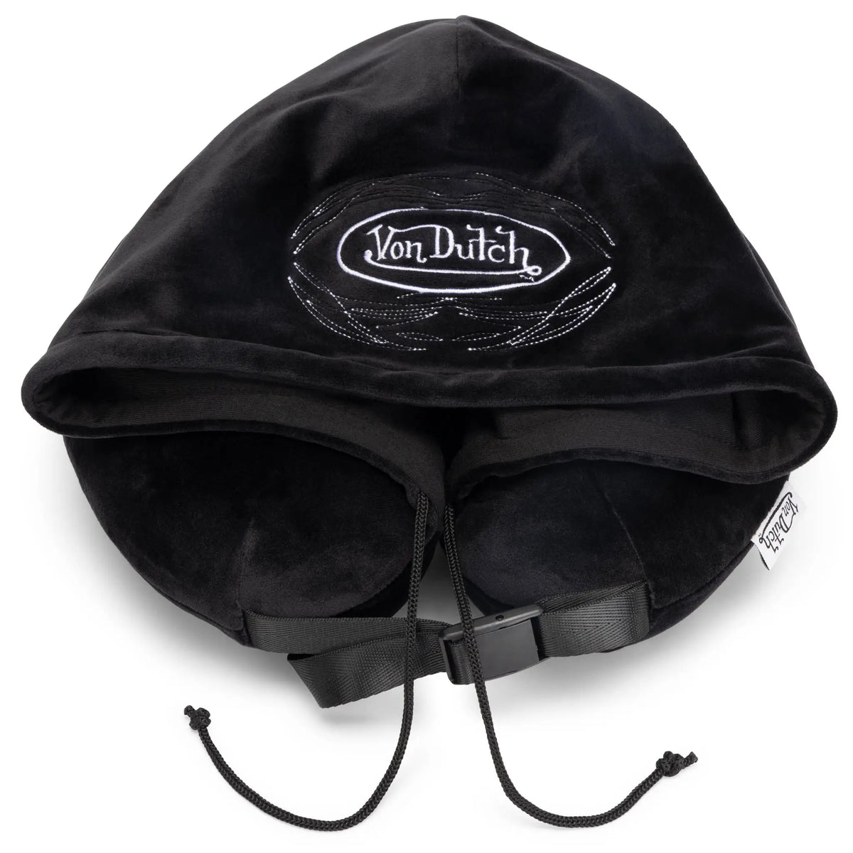 Pinstripe Hooded Memory Foam Travel Neck Pillow