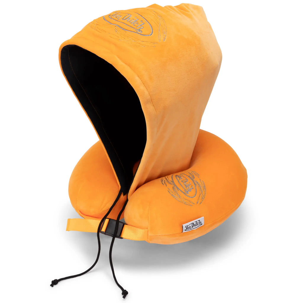 Pinstripe Hooded Memory Foam Travel Neck Pillow
