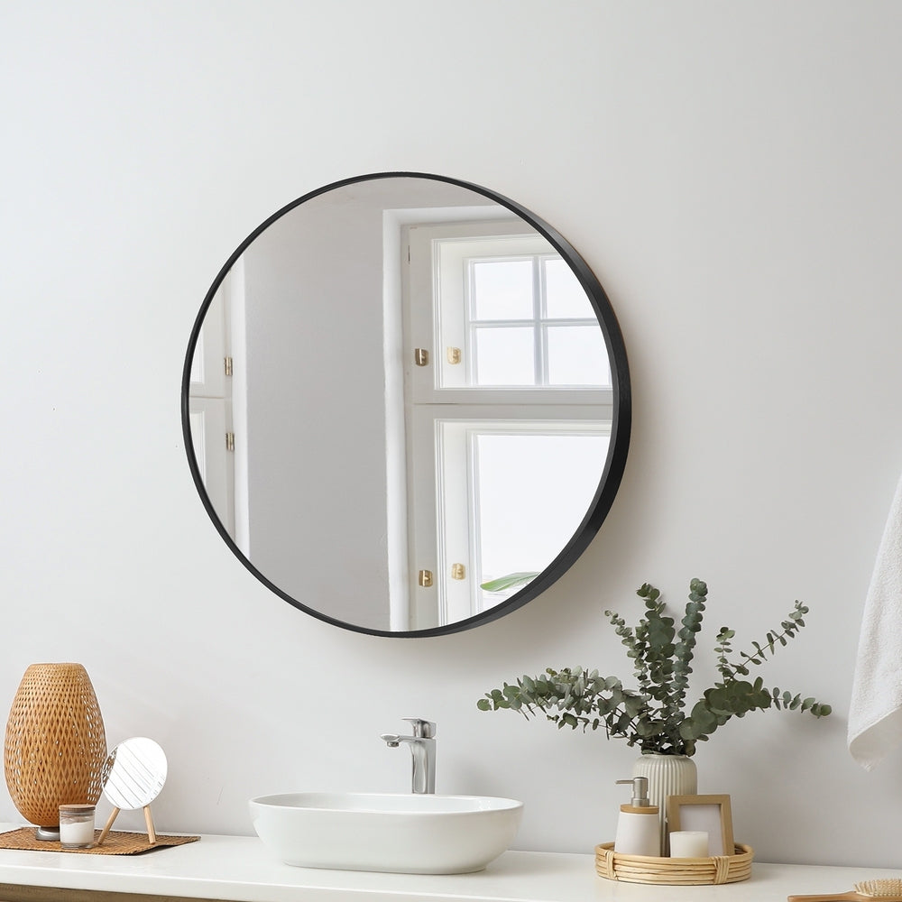 NNEED Wall Mirrors Round 50cm Black