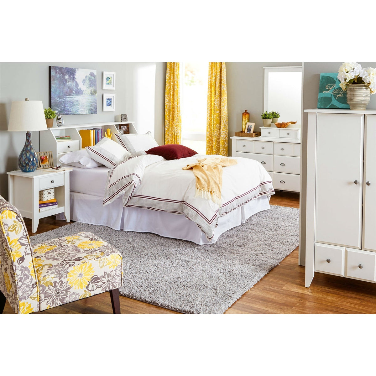 White 6-Drawer Dresser Traditional Design - Made in USA