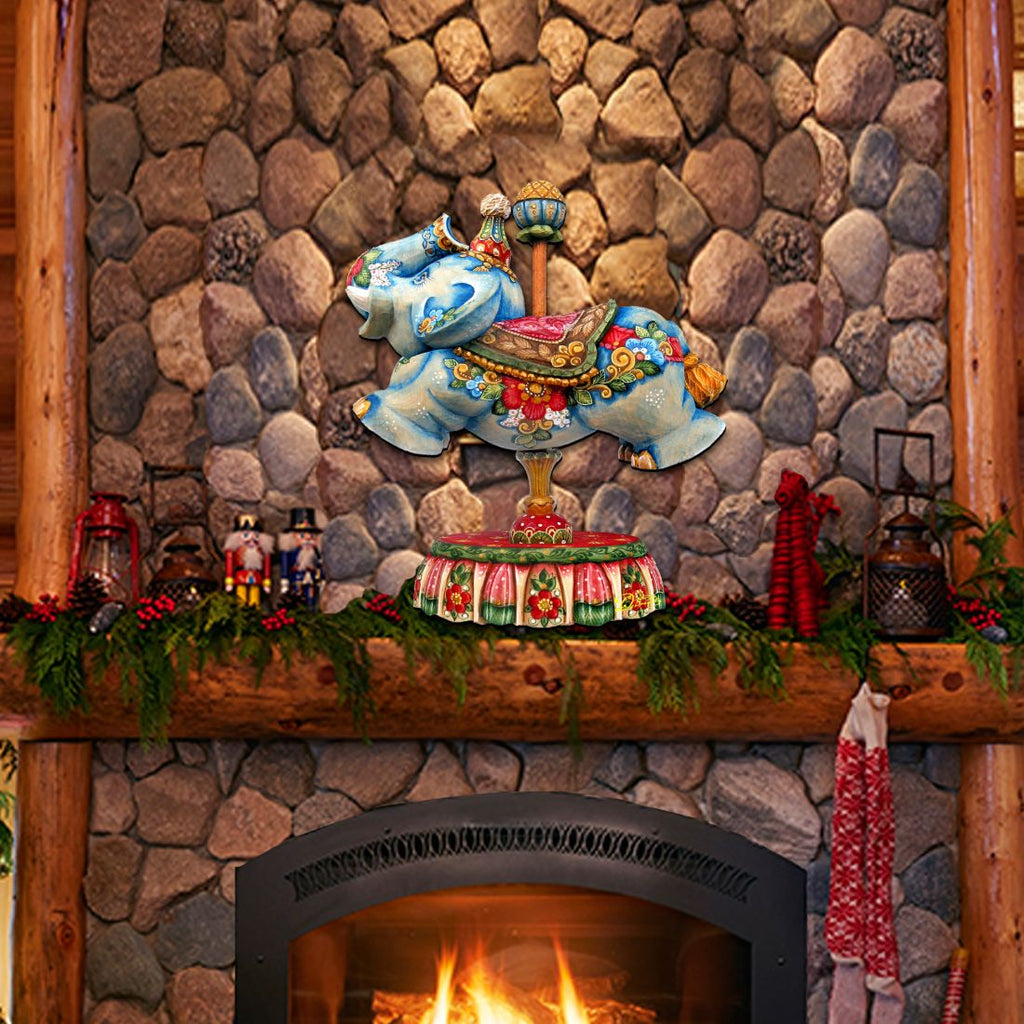 Carousel Elephant Christmas Holiday Door Decor by G. DeBrekht - Carousel Holiday Decor - 8114043H