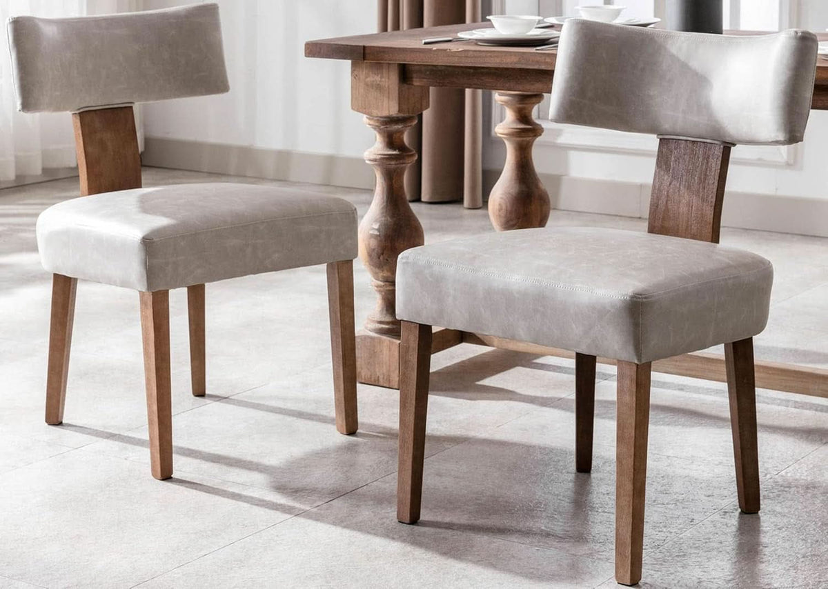 Graphite Grey Mid Century Upholstered Dining Chair