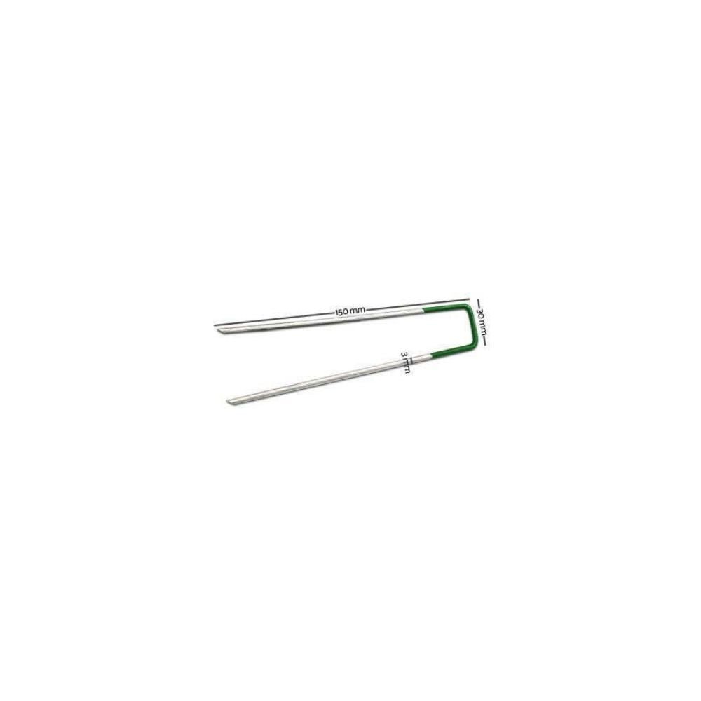Artificial Grass Roll Pegs / Fake Grass Galvanized Metal Pegs With Green Top 100 Pieces