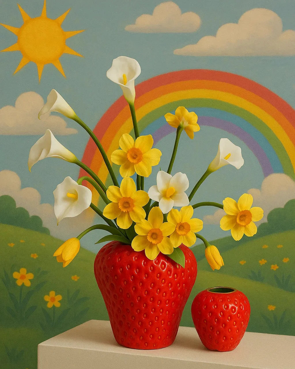 Strawberry Ceramic Flower Vase