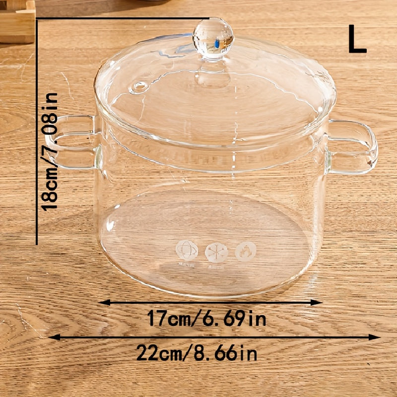 NNETM Amber Glass Soup Pot with Lid
