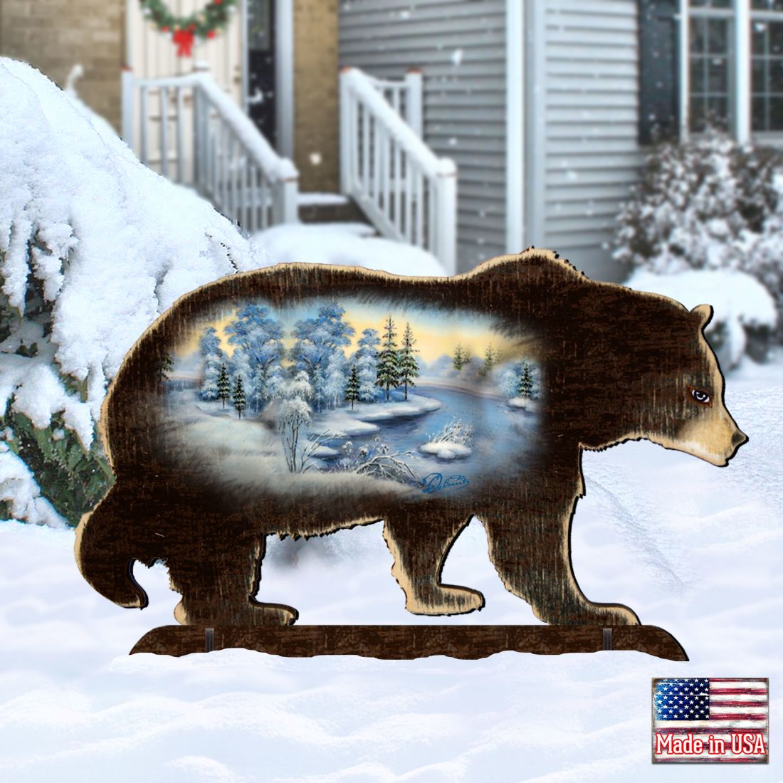 Black Bear Wildlife Outdoor Decor by G. DeBrekht - Wildlife Holiday Decor - 8198215F