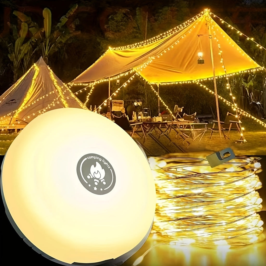 1-Pack USB Rechargeable Camping String Lights Warm Light