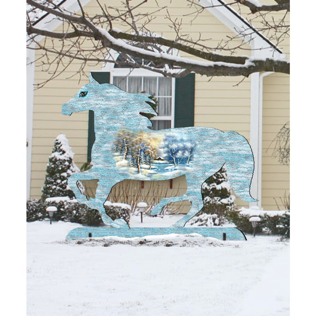 Running Horse Wildlife Outdoor Decor by G. DeBrekht - Wildlife Holiday Decor - 8198152F