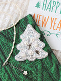 White Spruce Christmas Tree Brooch Bead Embroidery Kit by Abris Art AD-209