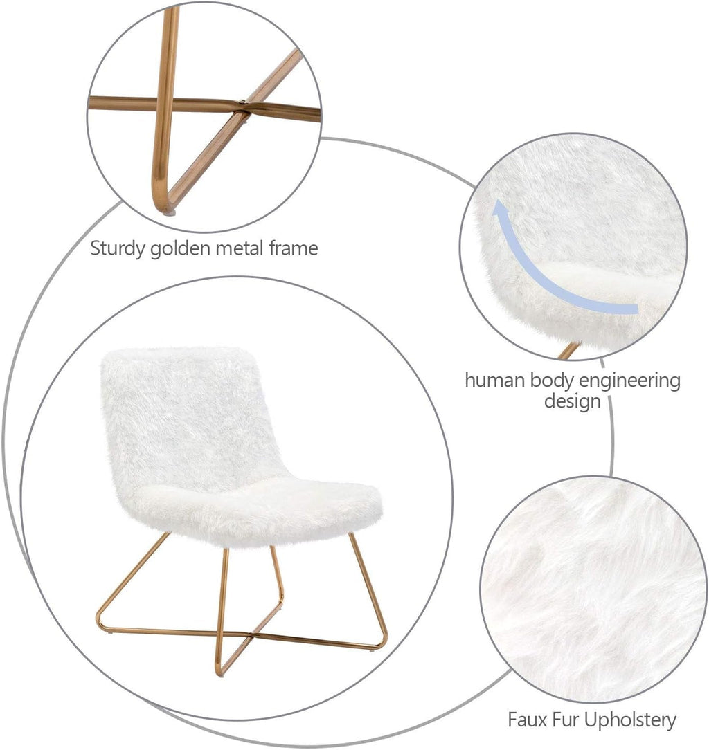 Faux Fur Upholstered Ergonomic Highback Recliner Chair