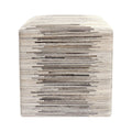Canvello Cowhide & Sari Silk Pouf Ottoman
