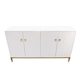 Canvello Victoria Ivory Sideboard, 4 Doors, 2 Drawer with Bronze Metal Frame