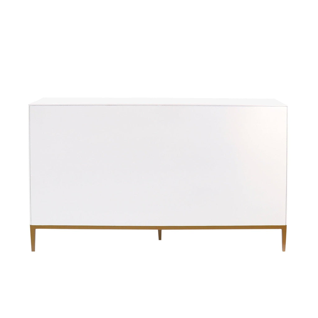 Canvello Victoria Ivory Sideboard, 4 Doors, 2 Drawer with Bronze Metal Frame