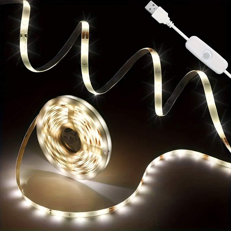 5M USB-Powered Warm White LED Strip Lights with Switch