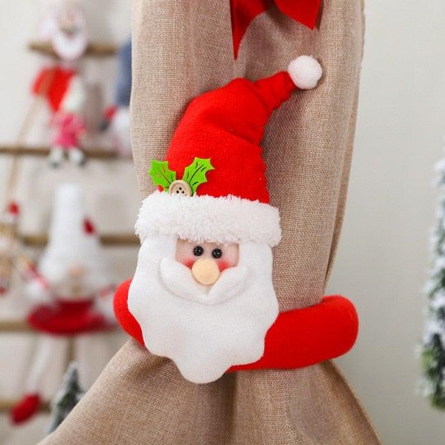 Christmas Flannel Curtain Tiebacks