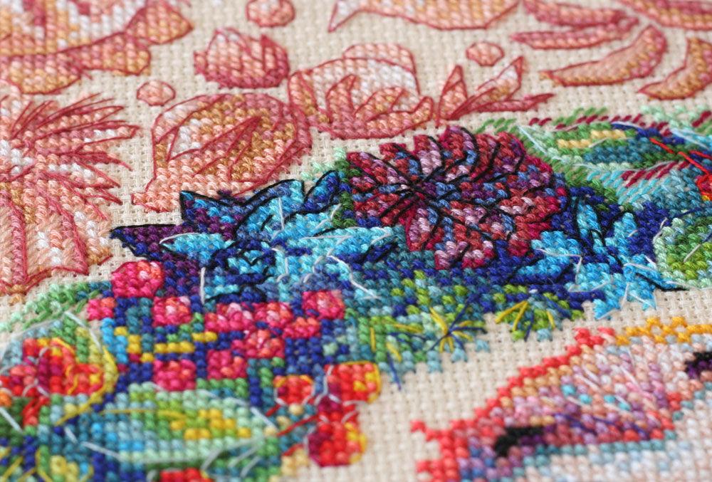 Berry Sweet Owl in Christmas Wreath Counted Cross-Stitch Kit by Abris Art AH-076