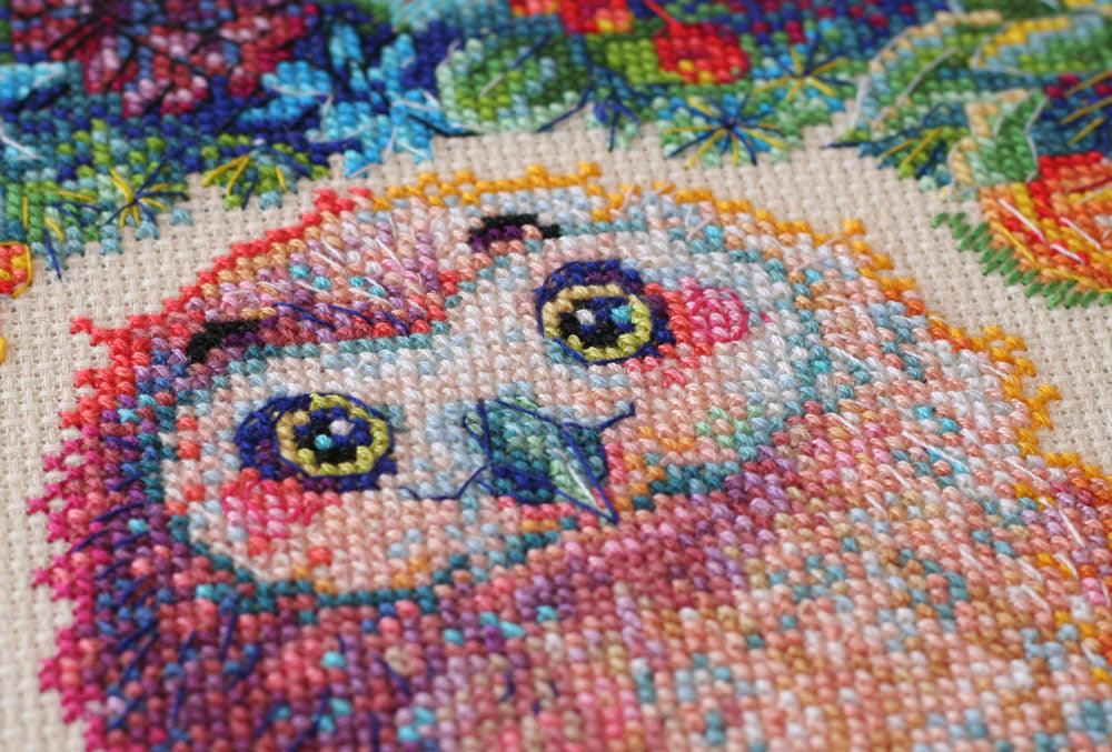 Berry Sweet Owl in Christmas Wreath Counted Cross-Stitch Kit by Abris Art AH-076
