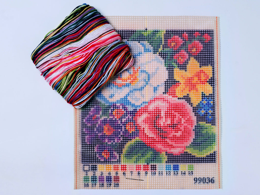 Magnolia Floral Latch Hook Cushion Kit by Orchidea 4189