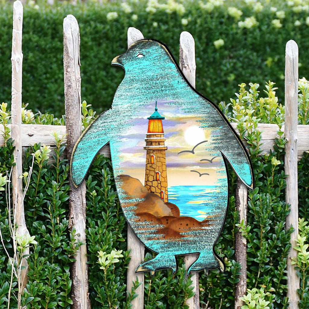 Penguins Coastal Outdoor Decor Large Ornament by G. DeBrekht - Coastal Holiday Decor - 8198542M